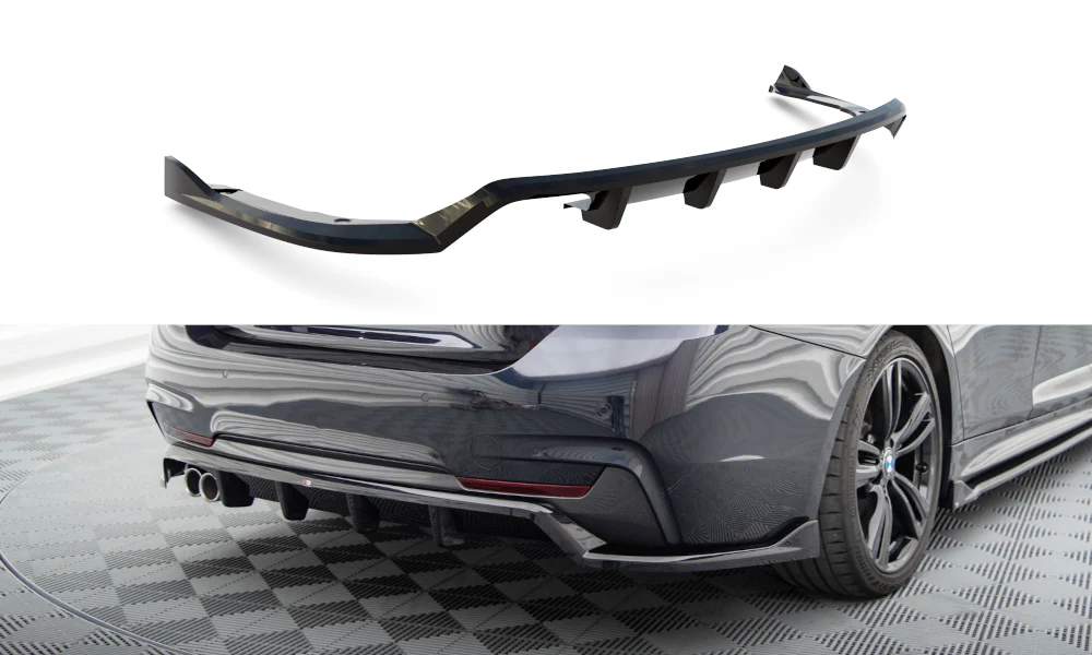 CENTRAL REAR SPLITTER (WITH VERTICAL BARS) BMW 4 COUPE / GRAN COUPE / CABRIO M-PACK F32 / F36 / F33