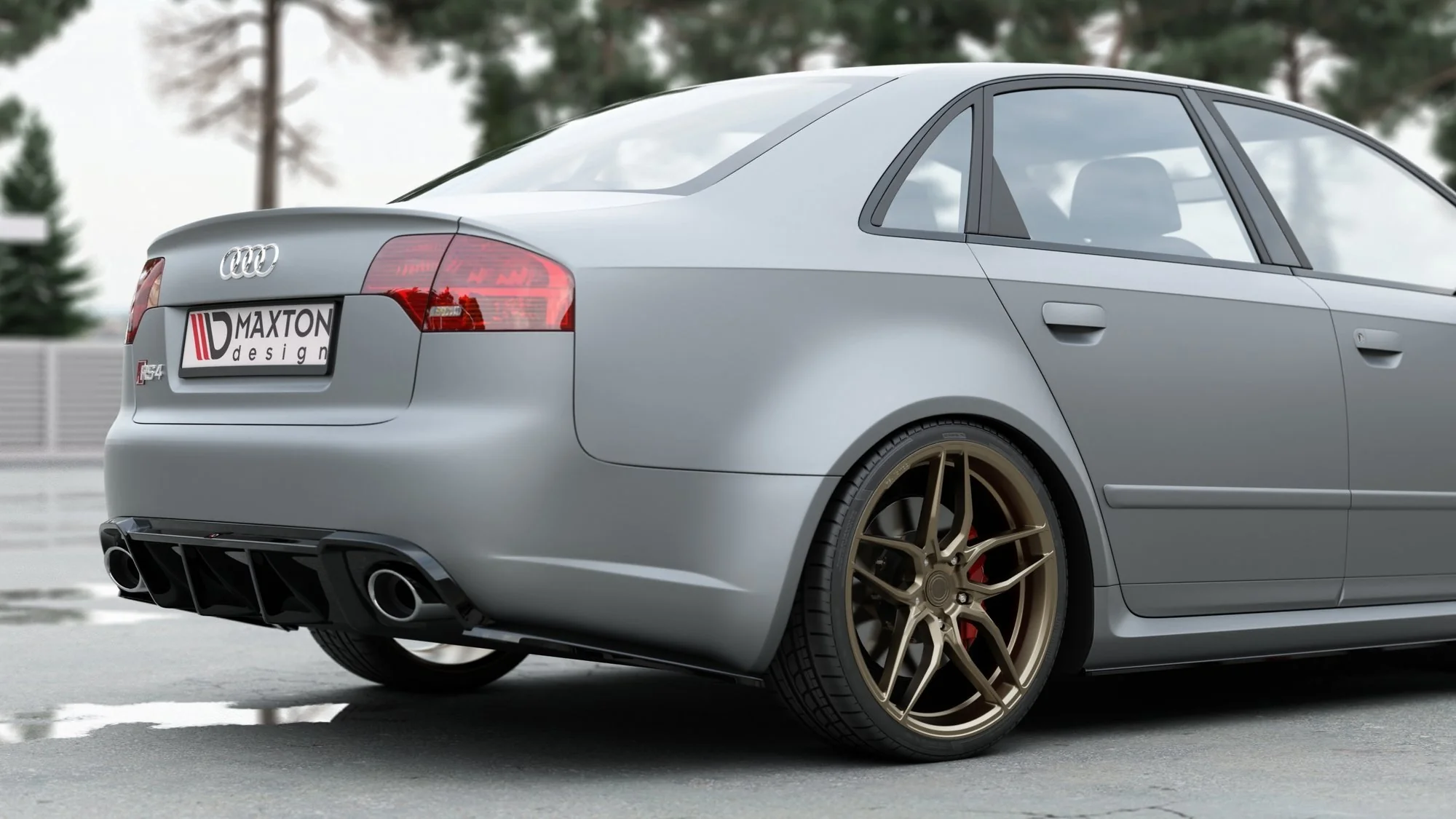REAR SIDE SPLITTERS V.2 AUDI RS4 SEDAN B7 (set for Maxton valance) - Image 6