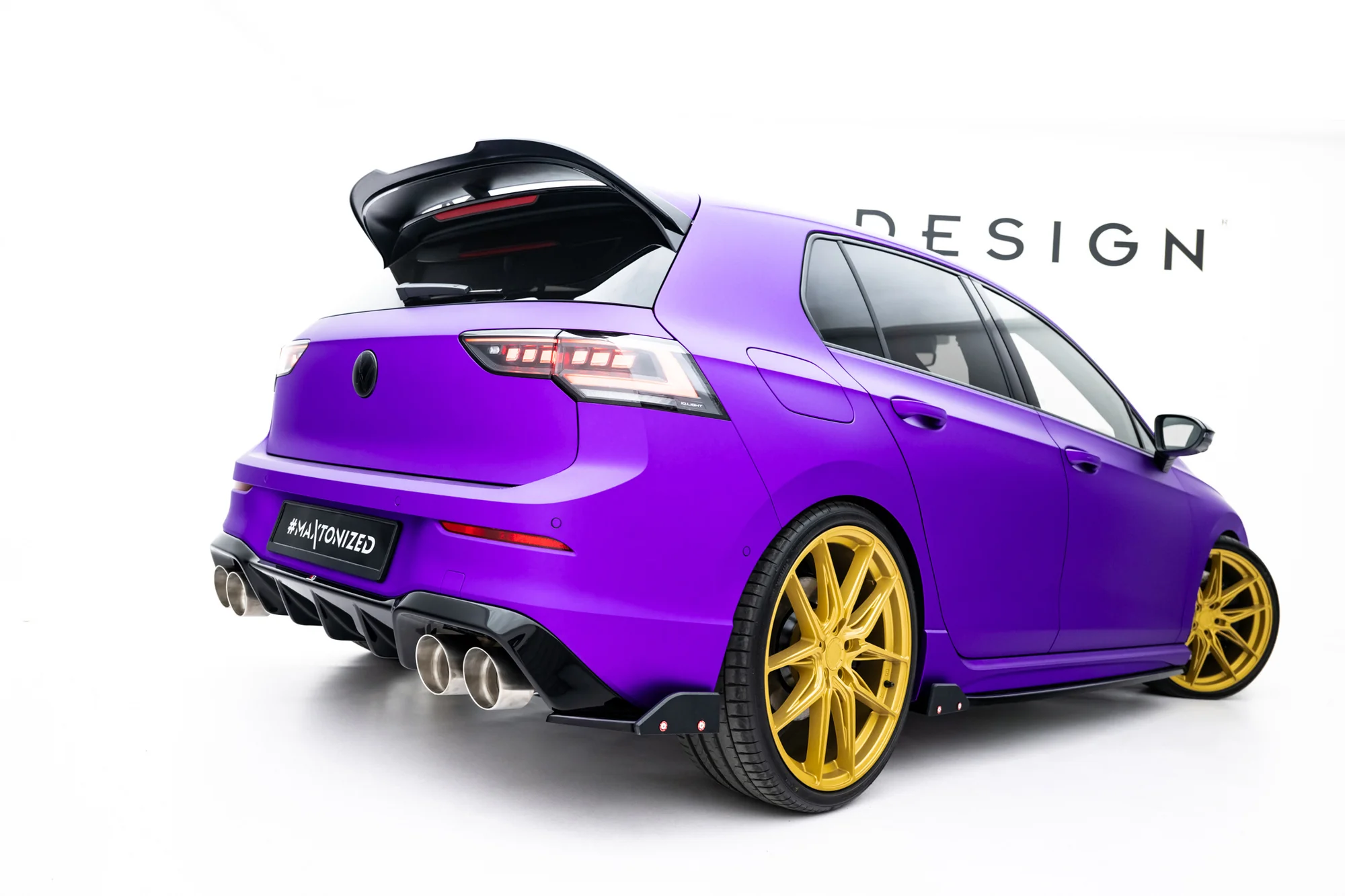 Rear Side Splitters V.5 + Flaps Volkswagen Golf R Hatchback Mk8 Facelift (SET FOR MAXTON VALANCE) - Image 2